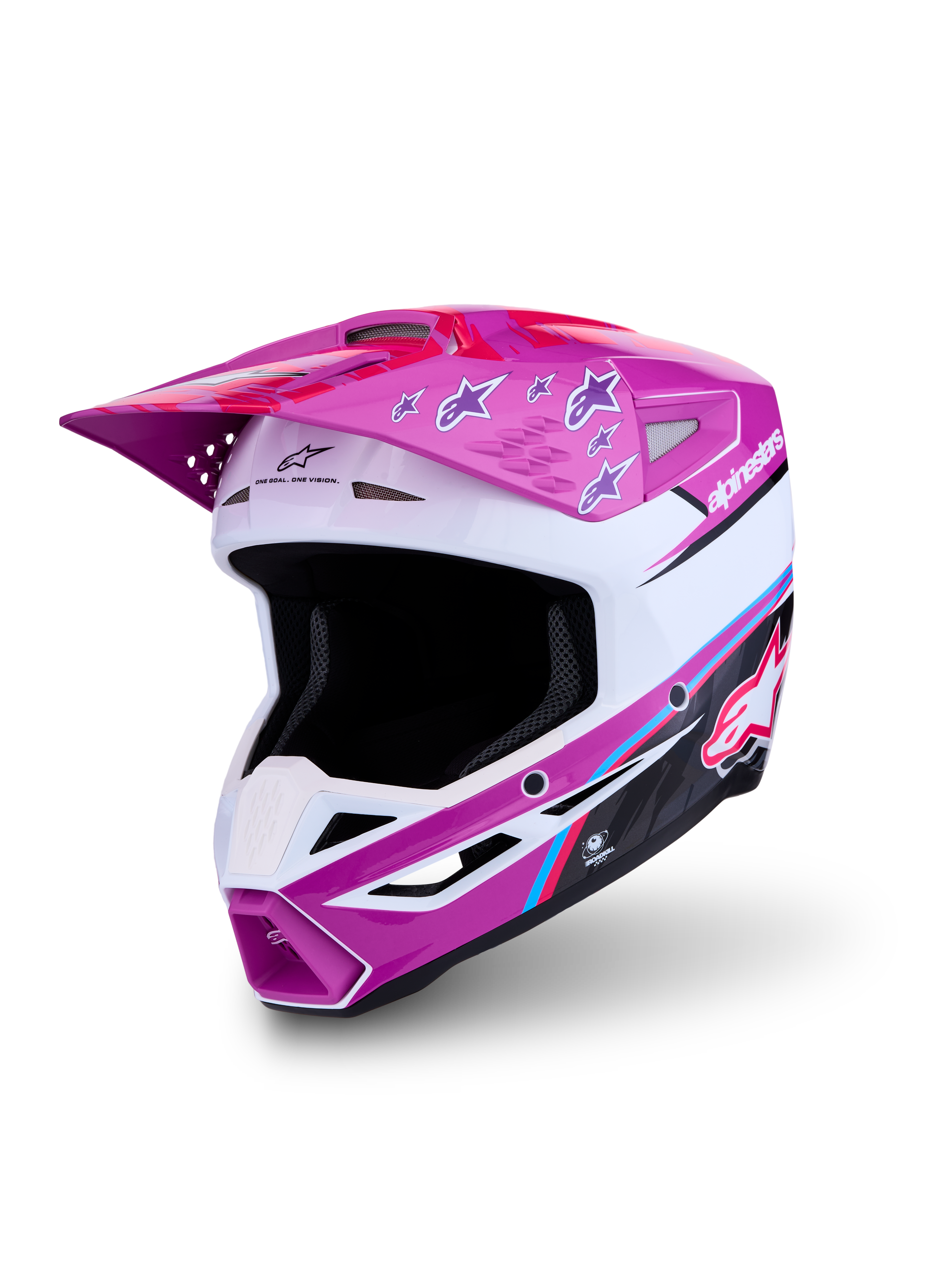 Alpinestars casque SM3 Falcon ECE06, casque de motocross violet et blanc, certifié ECE 22.06, coque légère tout-terrain