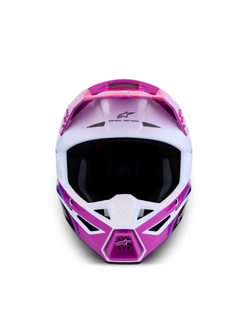 Alpinestars SM3 Falcon ECE06, casque de motocross tout-terrain, violet et blanc, certifié ECE06, vue de face