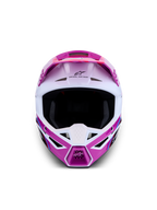 Alpinestars SM3 Falcon ECE06, casque de motocross tout-terrain, violet et blanc, certifié ECE06, vue de face