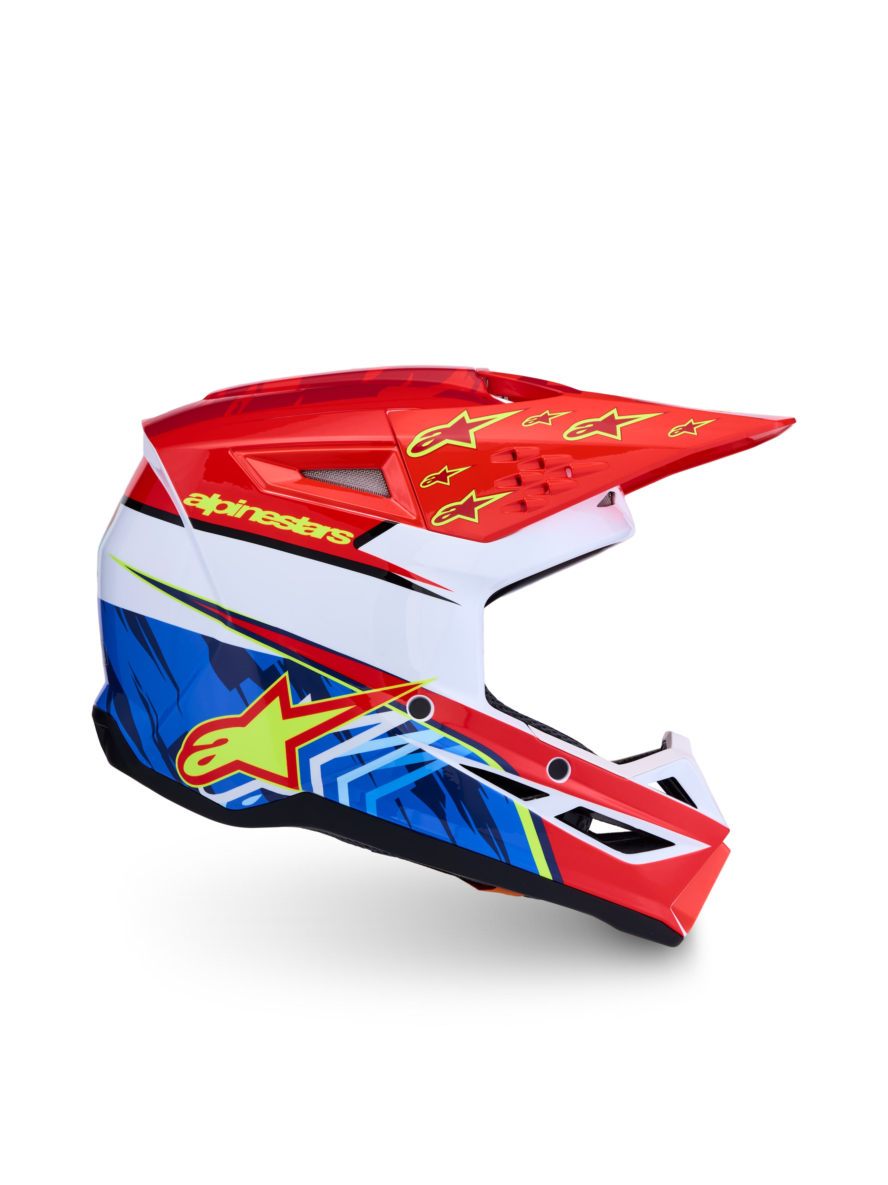 Alpinestars SM3 Falcon Junior ECE06, casque de motocross rouge et bleu pour enfant, certifié ECE 2206, coque légère.