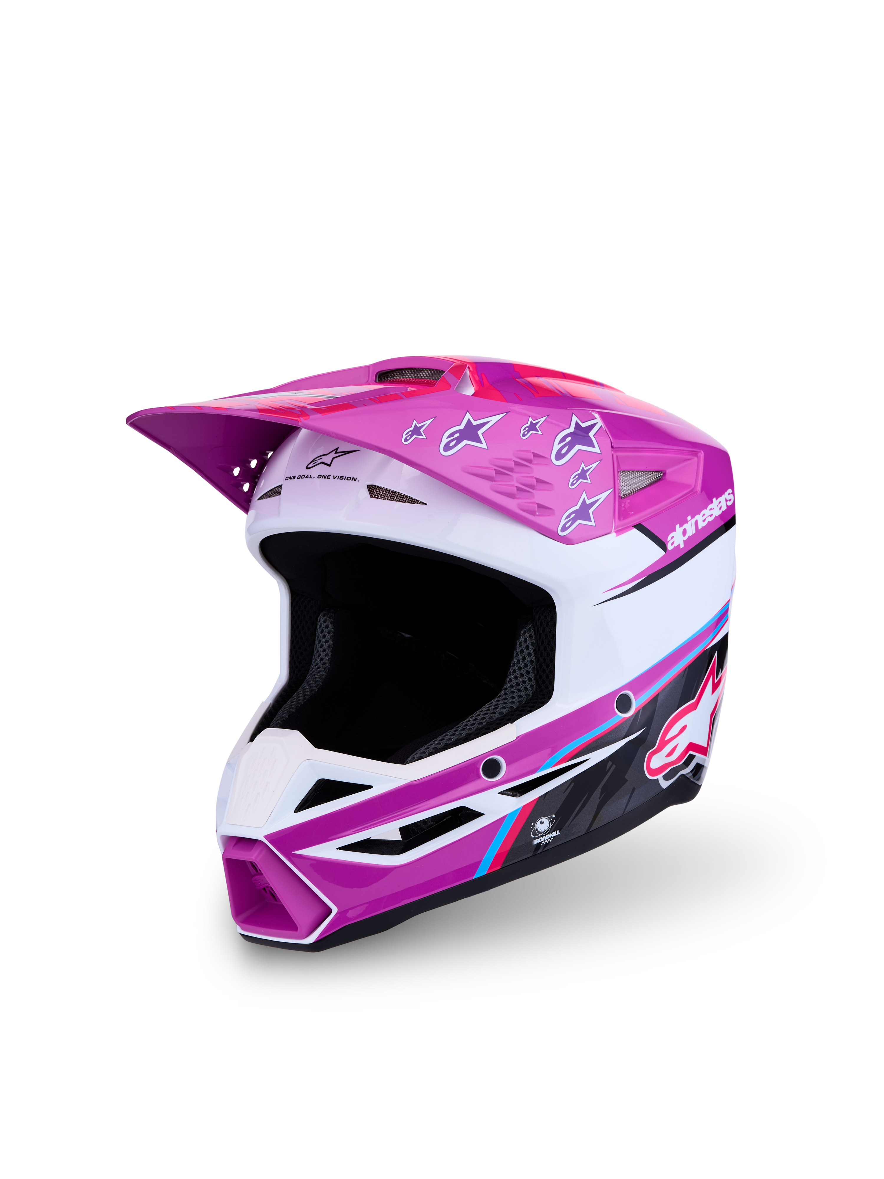 Alpinestars casque SM3 Falcon Junior, casque de motocross tout-terrain pour enfant, violet et blanc, certifié ECE 22.06