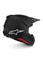 Alpinestars S-M7 Solid ECE06, casque de motocross noir mat, logo blanc, design aérodynamique, certifié ECE 22.06