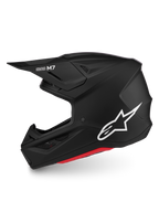 Alpinestars S-M7 Solid, casque de motocross noir mat avec logo blanc et coque aérodynamique, certifié ECE 22.06.