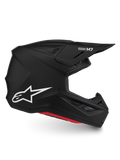 Casque Alpinestars S-M7 Solid ECE06, casque de motocross noir mat, coque en composite avec logo blanc, certifié ECE 22.06