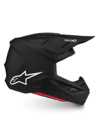 Casque Alpinestars S-M7 Solid ECE06, casque de motocross noir mat, coque en composite avec logo blanc, certifié ECE 22.06