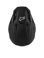 Alpinestars S-M7 Solid, casque de motocross aérodynamique noir mat, certifié ECE 22.06 avec logo blanc.