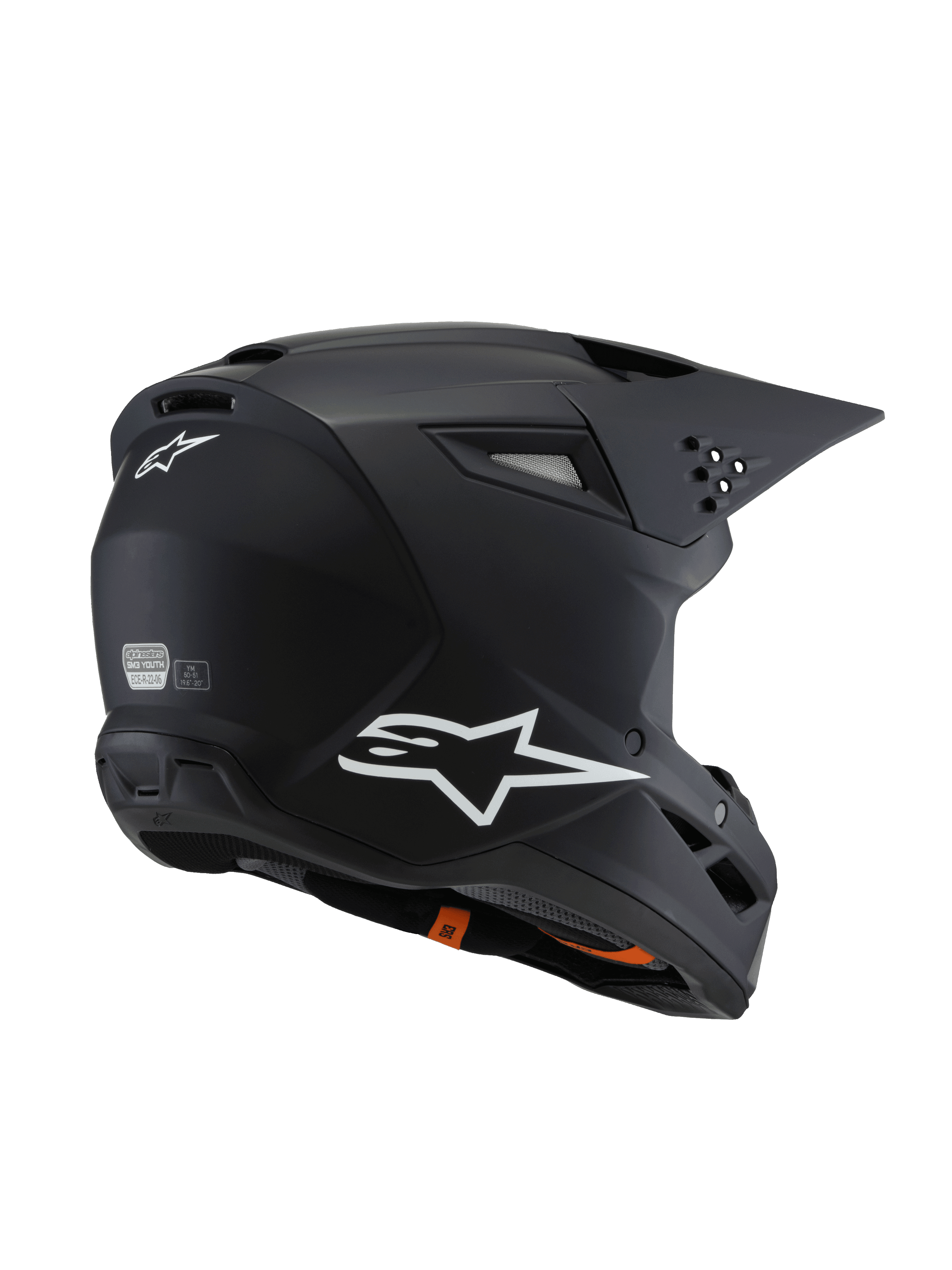 SM3 Youth Solid Helmet ECE06 BLACK MOTOCROSS Helmets Alpinestars