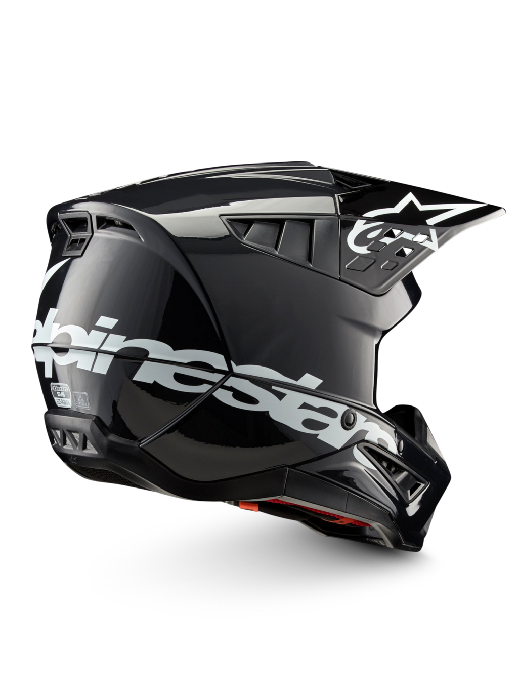 Alpinestars S-M5 Corp, casque de motocross, gris foncé brillant et blanc, certifié ECE 22.06 pour performance tout-terrain