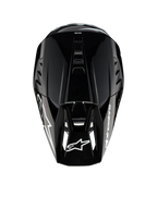 Alpinestars S-M5 Corp, casque de motocross gris foncé brillant, certifié ECE 22.06, vue de dessus montrant la ventilation
