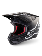 Alpinestars S-M5 Corp, casque de motocross gris foncé brillant et blanc, certifié ECE 22.06, doublure rouge