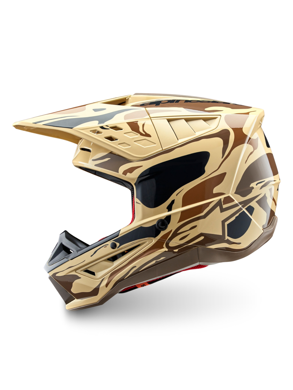 Alpinestars S-M5 Mineral, casque de motocross, camouflage marron mat, protection tout-terrain certifiée ECE 22.06