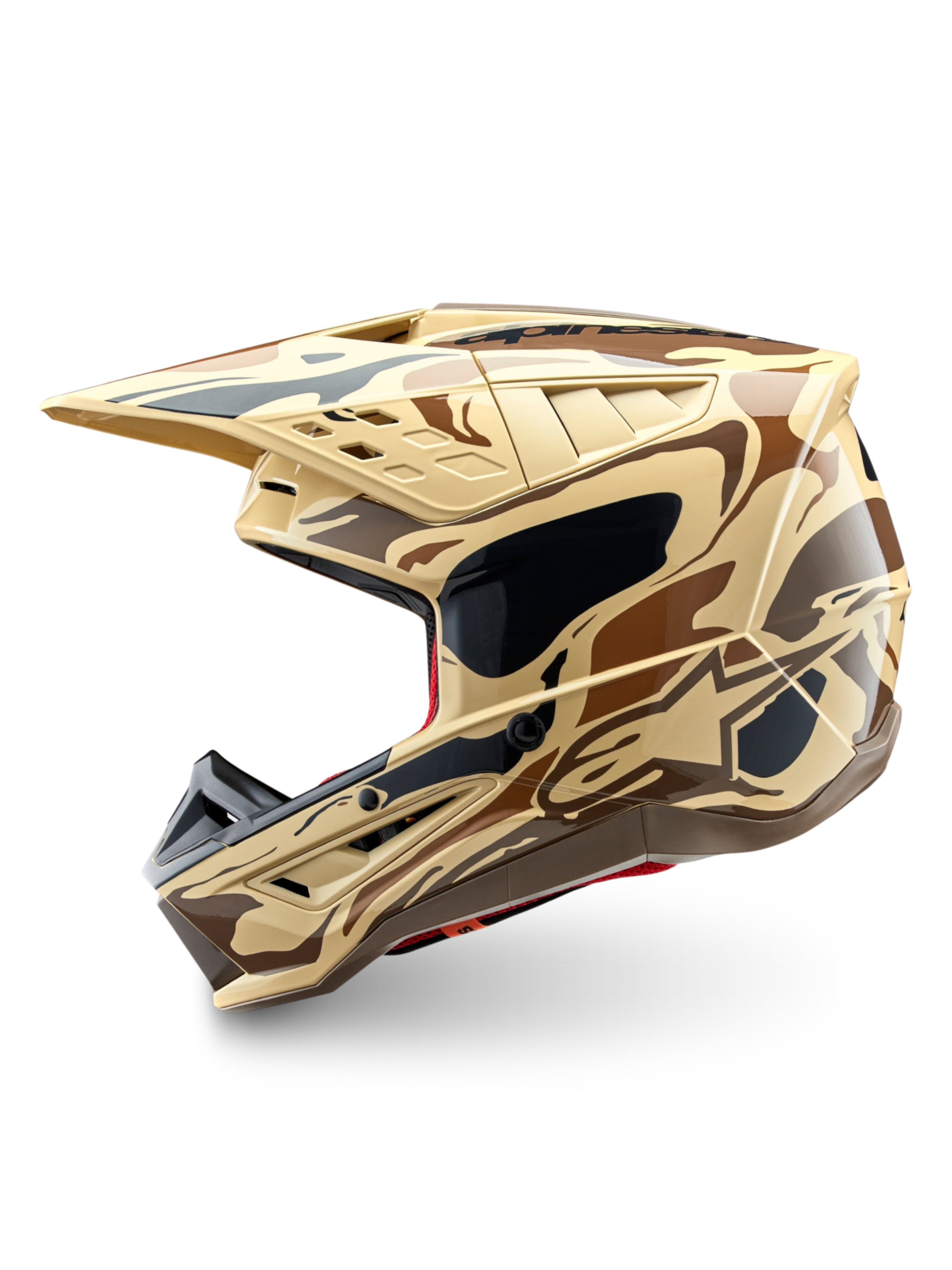 Alpinestars S-M5 Mineral, casque de motocross, camouflage marron mat, protection tout-terrain certifiée ECE 22.06