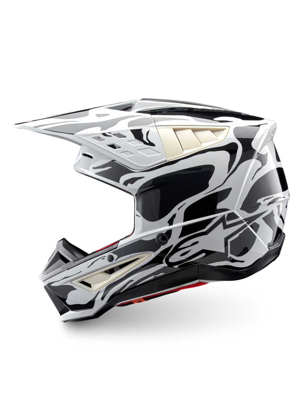 Alpinestars S-M5 Mineral, casque de motocross tout-terrain, gris froid et gris foncé, brillant, certifié ECE 22.06
