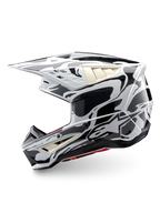 Alpinestars S-M5 Mineral, casque de motocross tout-terrain, gris froid et gris foncé, brillant, certifié ECE 22.06