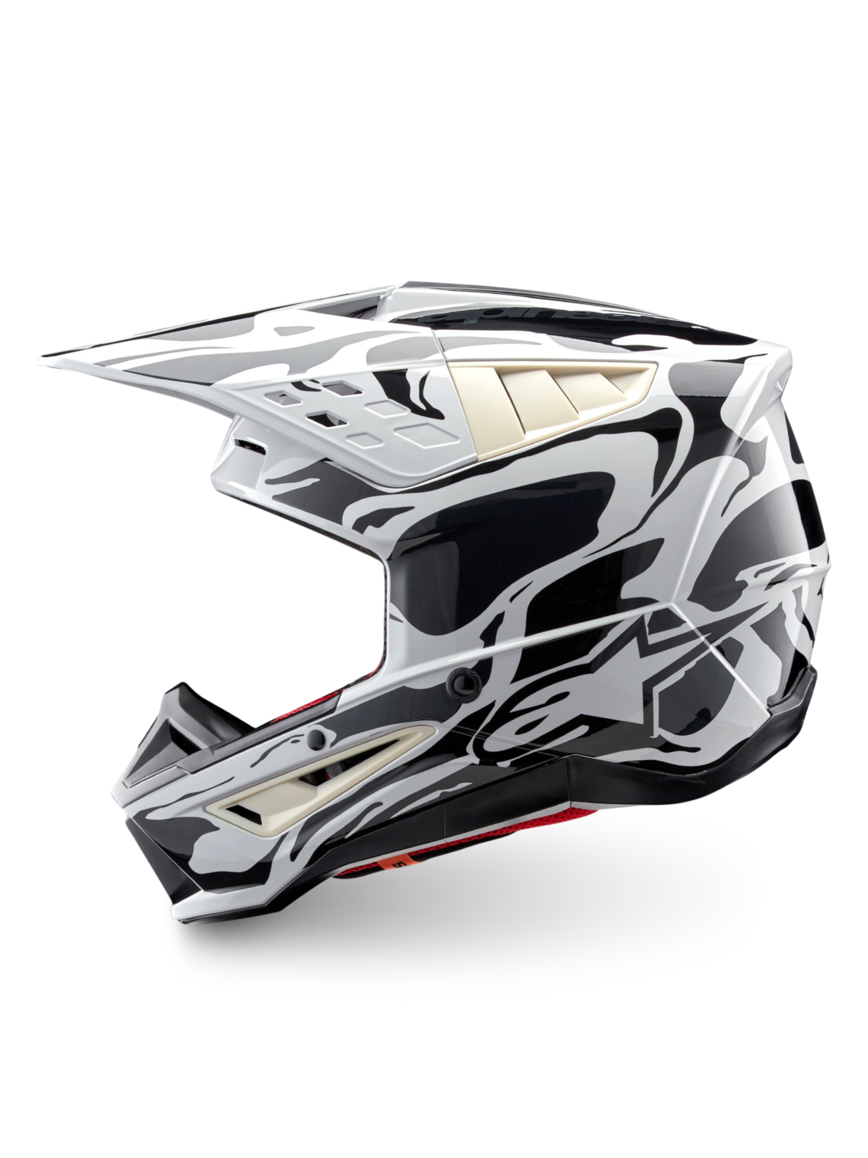 Alpinestars S-M5 Mineral, casque de motocross tout-terrain, gris froid et gris foncé, brillant, certifié ECE 22.06