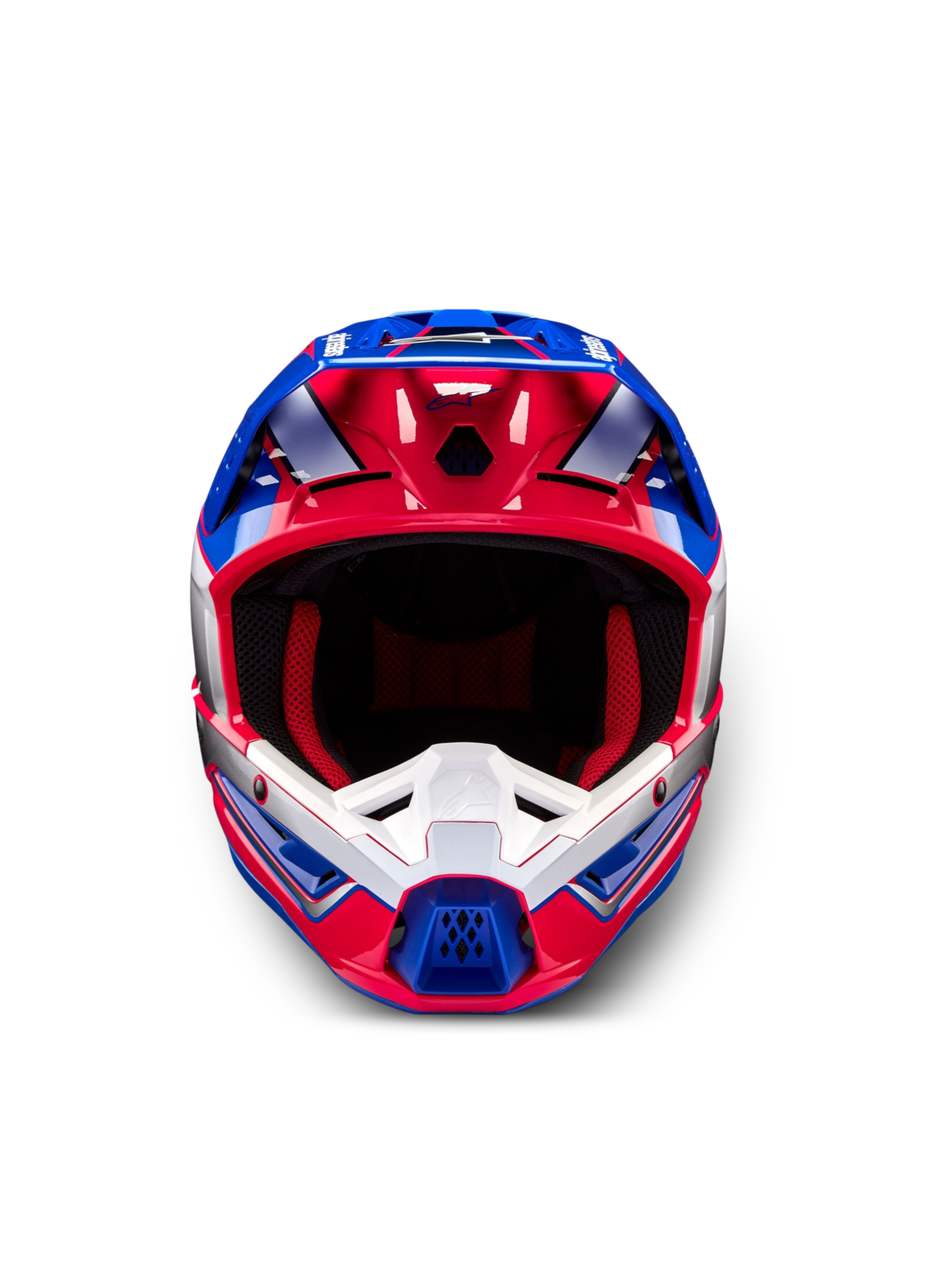 Alpinestars S-M5 Sail, casque de motocross tout-terrain, blanc, rose diva et bleu émail, certifié ECE 22.06
