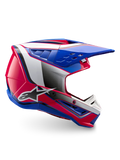 Casque Alpinestars S-M5 Sail de motocross, blanc, rose et bleu émail, finition brillante, certifié ECE 22.06.