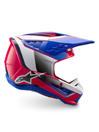 Casque Alpinestars S-M5 Sail de motocross, blanc, rose et bleu émail, finition brillante, certifié ECE 22.06.