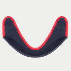 Rideau de menton Alpinestars Supertech R10, accessoire de casque, tissu noir avec bordure rouge vif, design courbé en forme de U, pièce de rechange officielle pour les casques de moto S-R10