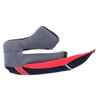 Alpinestars Supertech R10 Regular Cheek Pad, pièce de rechange côté droit pour casque de moto, rembourrage gris doux au toucher avec accents noirs et rouges, doté d'une tirette rouge ERS (Emergency Release System)