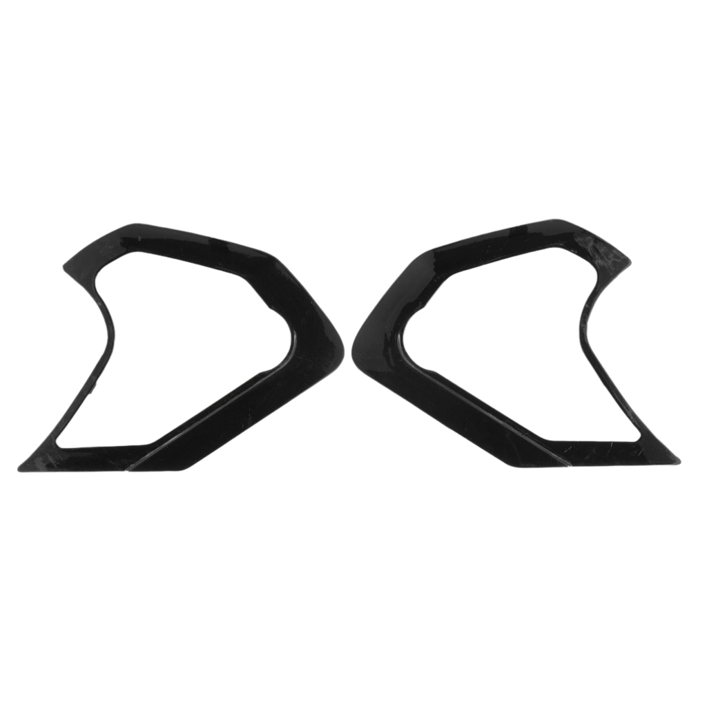 Cache du mécanisme d'écran Alpinestars Supertech R10, noir brillant, paire de pièces de rechange en plastique pour mécanisme de visière, forme géométrique avec découpes, accessoire officiel pour casques S-R10