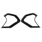 Cache du mécanisme d'écran Alpinestars Supertech R10, noir brillant, paire de pièces de rechange en plastique pour mécanisme de visière, forme géométrique avec découpes, accessoire officiel pour casques S-R10