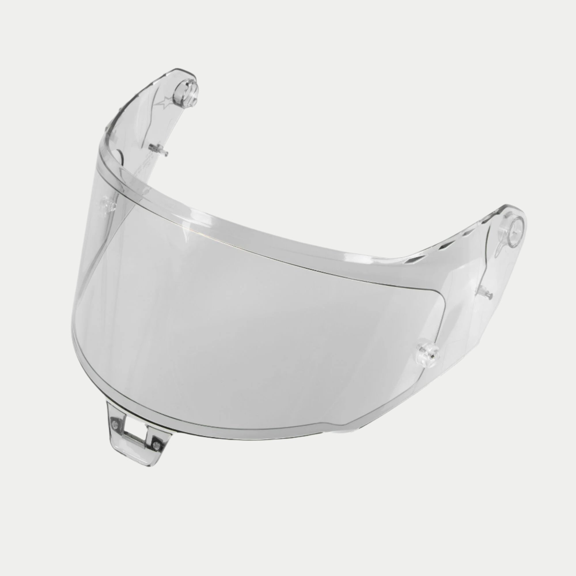 Alpinestars Supertech R10 AFHS-01 Shield, visière de rechange pour casque, claire, construction en plastique transparent pour les casques de course S-R10, design incurvé avec points de montage précis, accessoire officiel pour casque de moto
