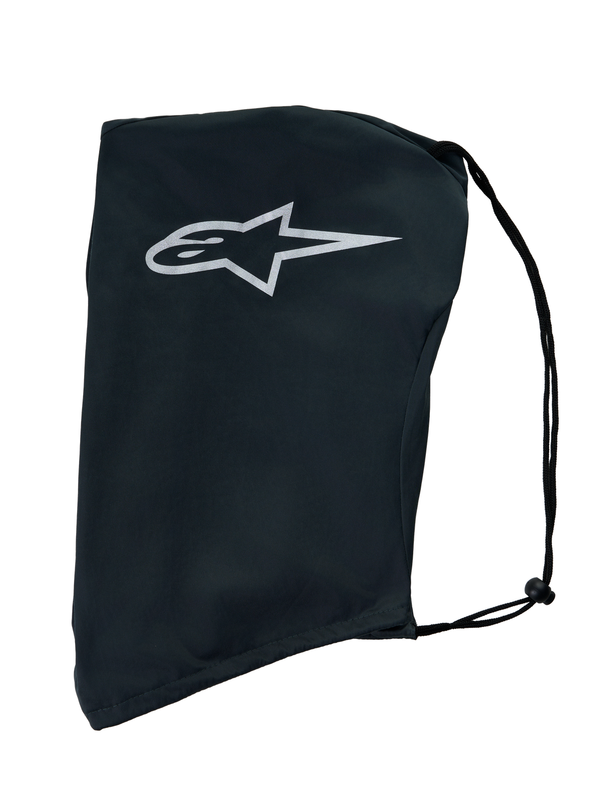 Alpinestars S-R7 Soft Bag, motorcycle helmet storage bag, gray, featuring a white Astar logo and black drawstring closure, 100% polyethylene textile construction
