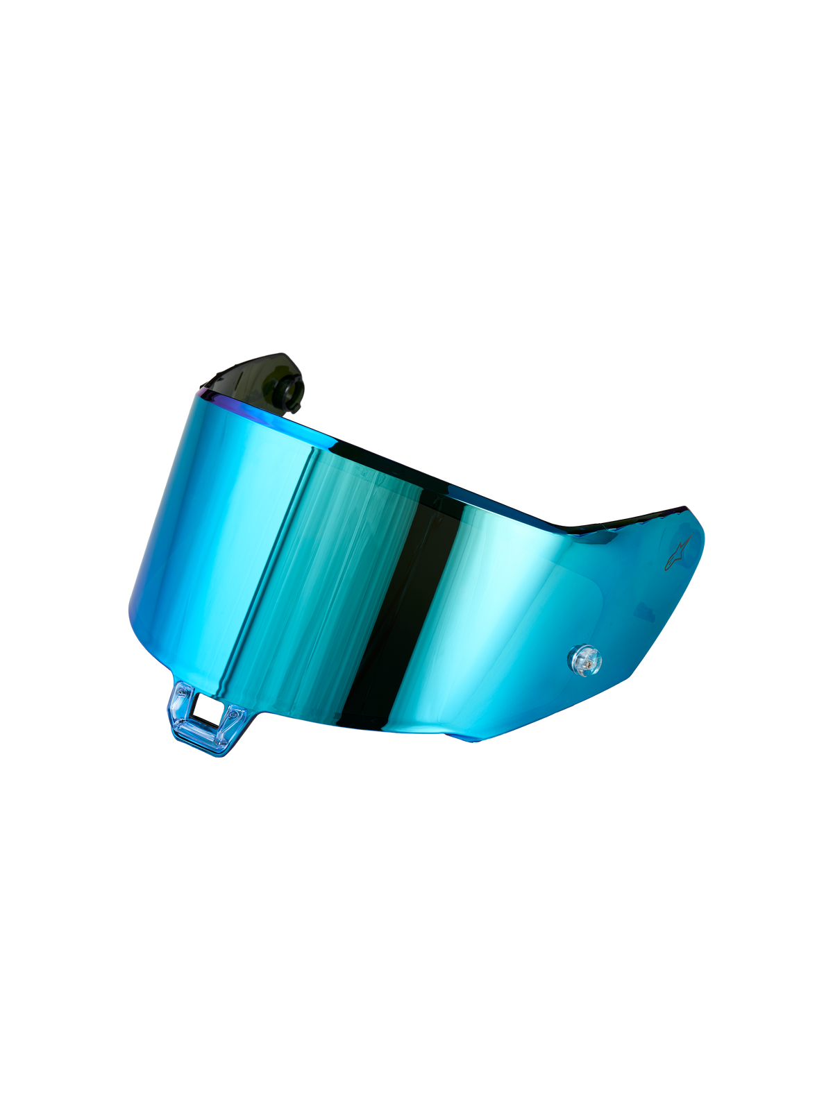 Alpinestars Supertech R10/R7 Absolute Vision Shield Gen2.1-R, Mirror Blue motorcycle helmet visor, high-impact polycarbonate construction with optical filtering technology
