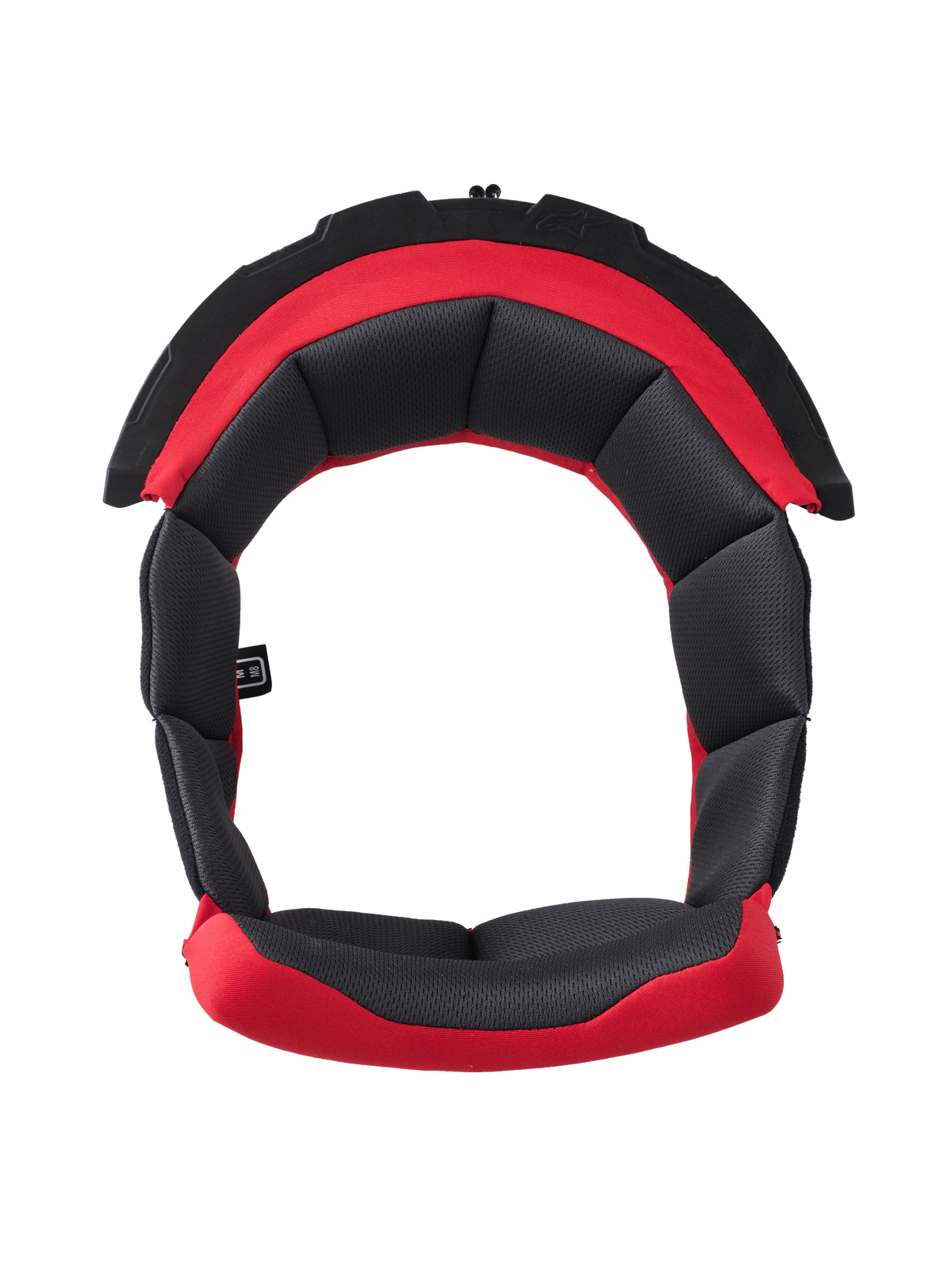 Alpinestars S-R7 Crown Pad, motorcycle helmet replacement padding, black and red, 100% PU construction