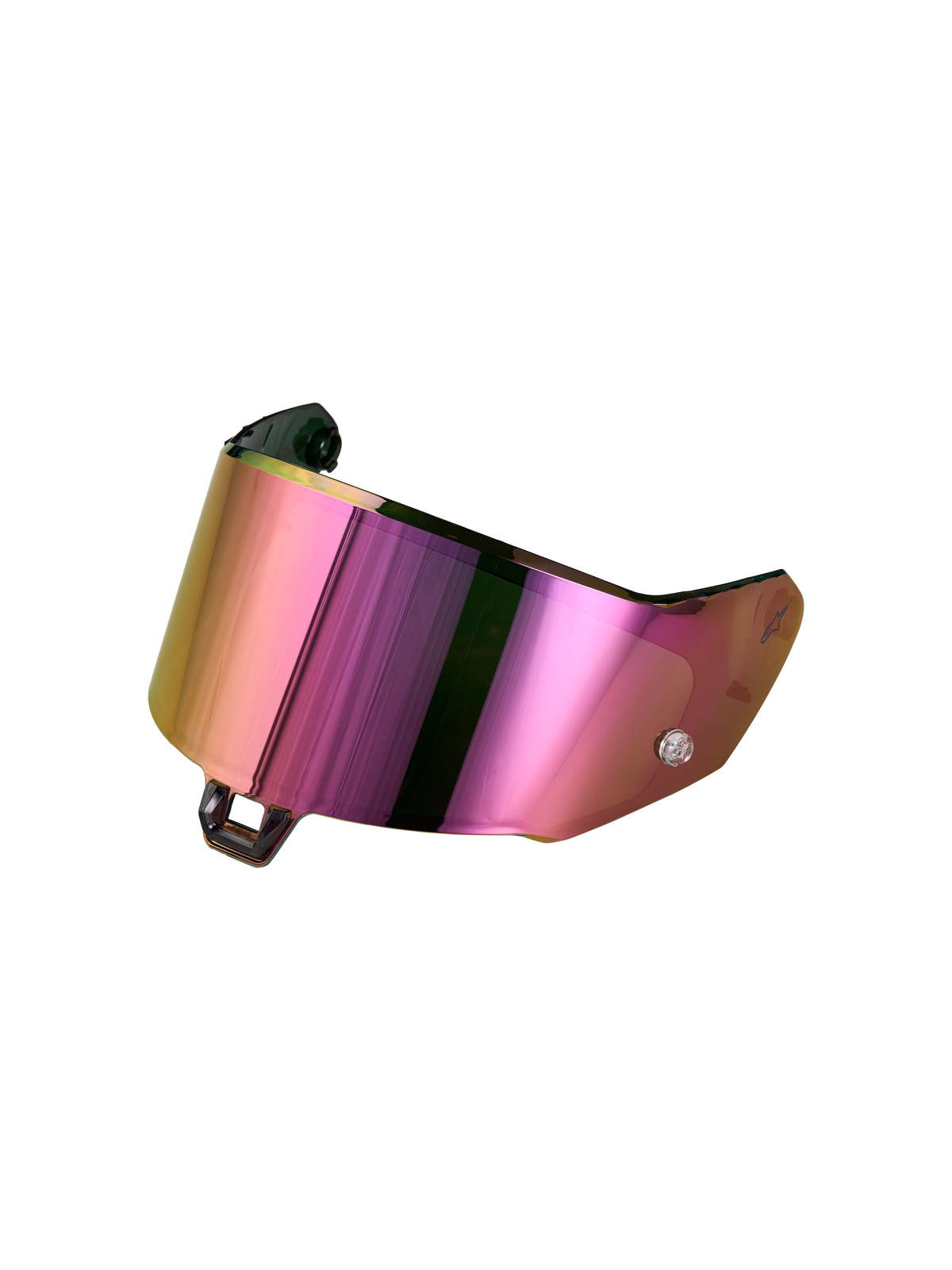 Alpinestars Absolute Vision Shield V2, visière de casque moto pour course et sport, finition arc-en-ciel et violette, construction en polycarbonate