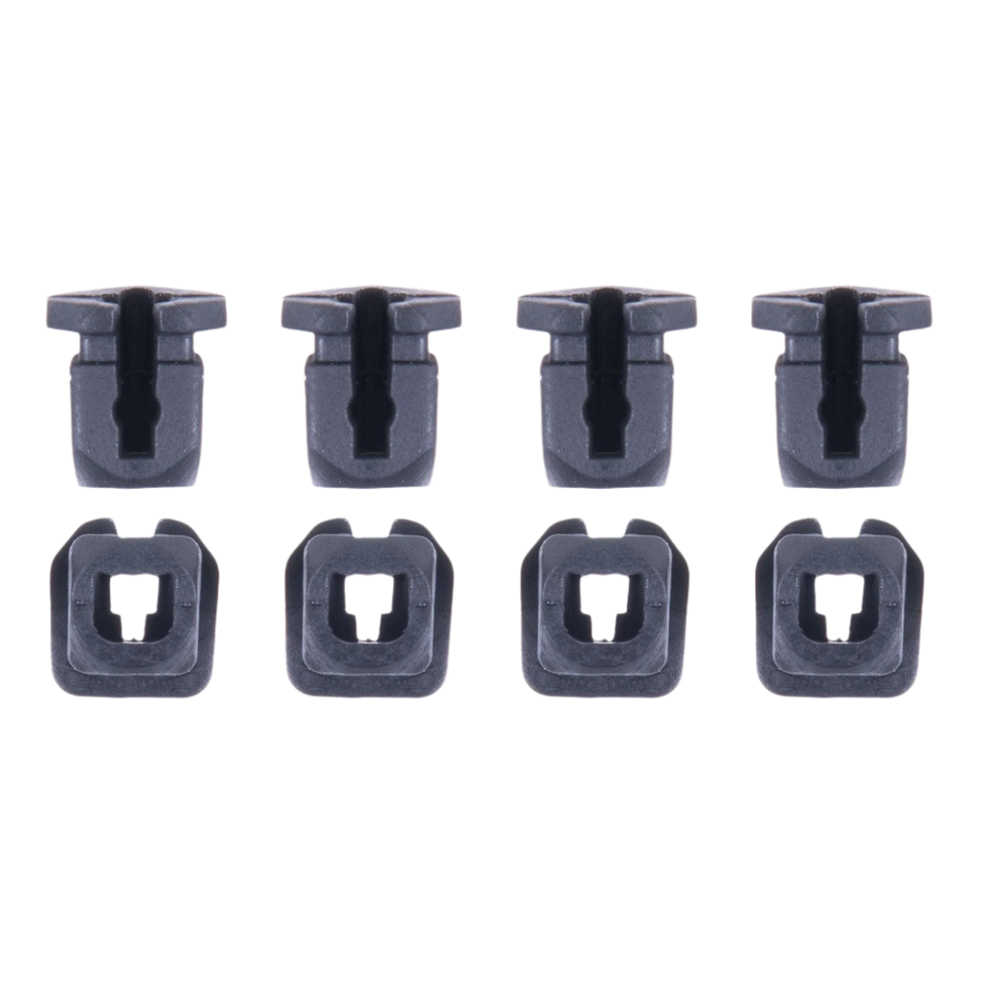 Alpinestars Supertech R10 Connector Set For Spoiler, kit de remplacement de huit pièces, clips en plastique noir, comprenant quatre connecteurs à tige et quatre à base carrée, accessoire officiel pour casques de moto S-R10