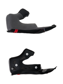 Alpinestars S-R7 Cheek Pad, replacement motorcycle helmet interior padding, gray and black polyurethane construction with mounting snaps, detailed view of helmet accessory