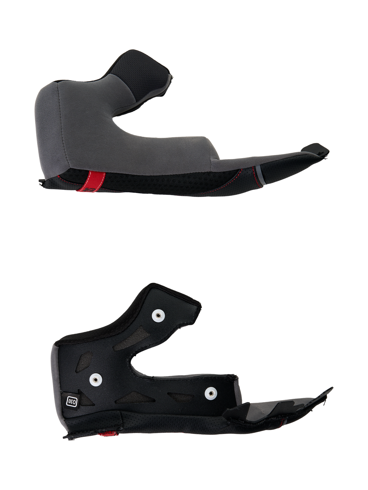 Alpinestars coussinets de joue S-R7, pièces de rechange pour casque de moto, gris et noir, construction en polyuréthane avec boutons-pression de fixation