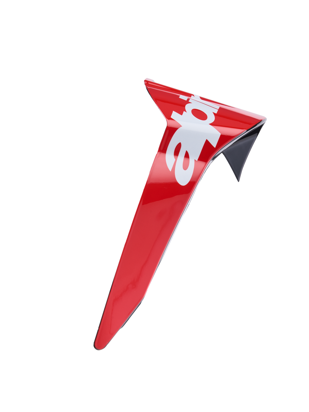 Alpinestars Supertech R10 Arius Standard Spoiler, rouge et blanc brillant, accessoire de casque aérodynamique, aileron de remplacement avec bordure noire et détails du logo
