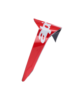 Alpinestars Supertech R10 Arius Standard Spoiler, rouge et blanc brillant, accessoire de casque aérodynamique, aileron de remplacement avec bordure noire et détails du logo