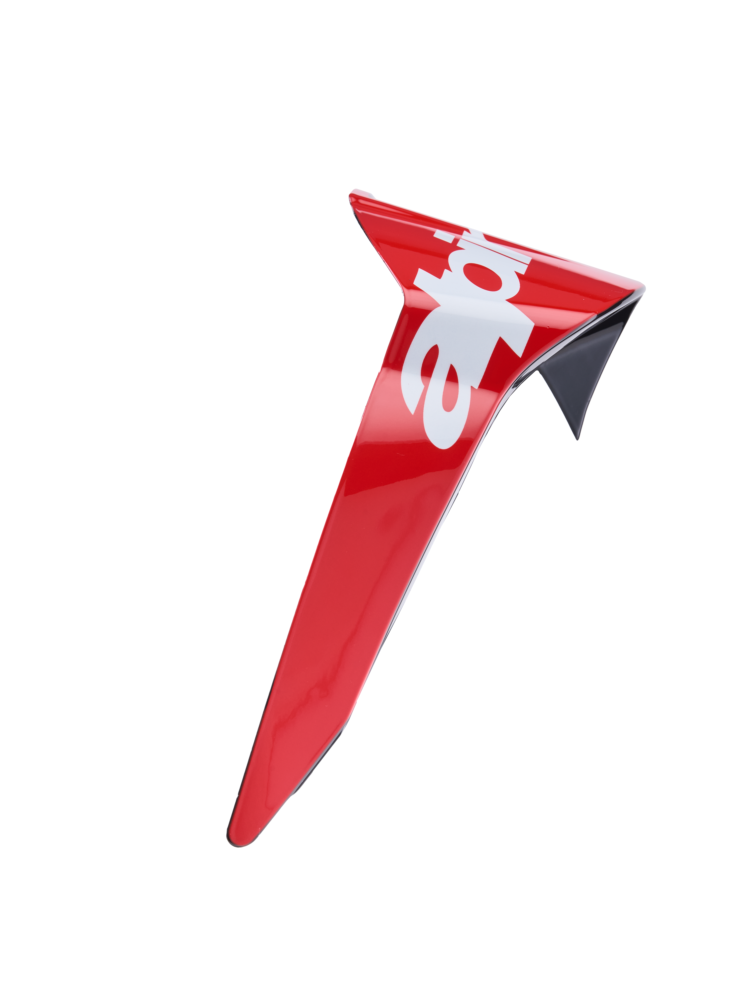 Alpinestars Supertech R10 Arius Standard Spoiler, rouge et blanc brillant, accessoire de casque aérodynamique, aileron de remplacement avec bordure noire et détails du logo