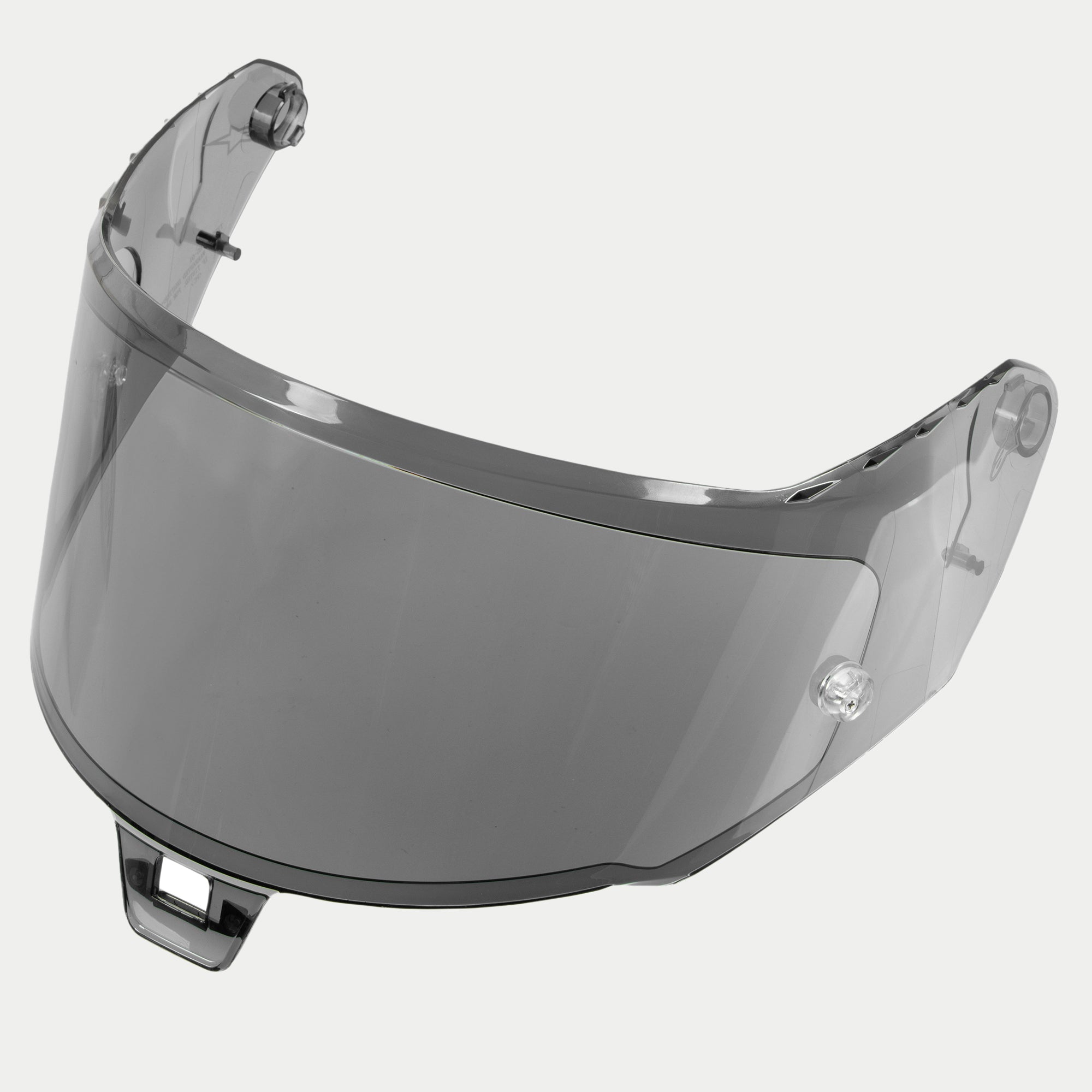 Alpinestars Supertech R10 AFHS-01 Shield, visière de remplacement pour casque, teinte fumée légère, plastique transparent incurvé avec points de fixation, conçu pour les casques de moto S-R10.
