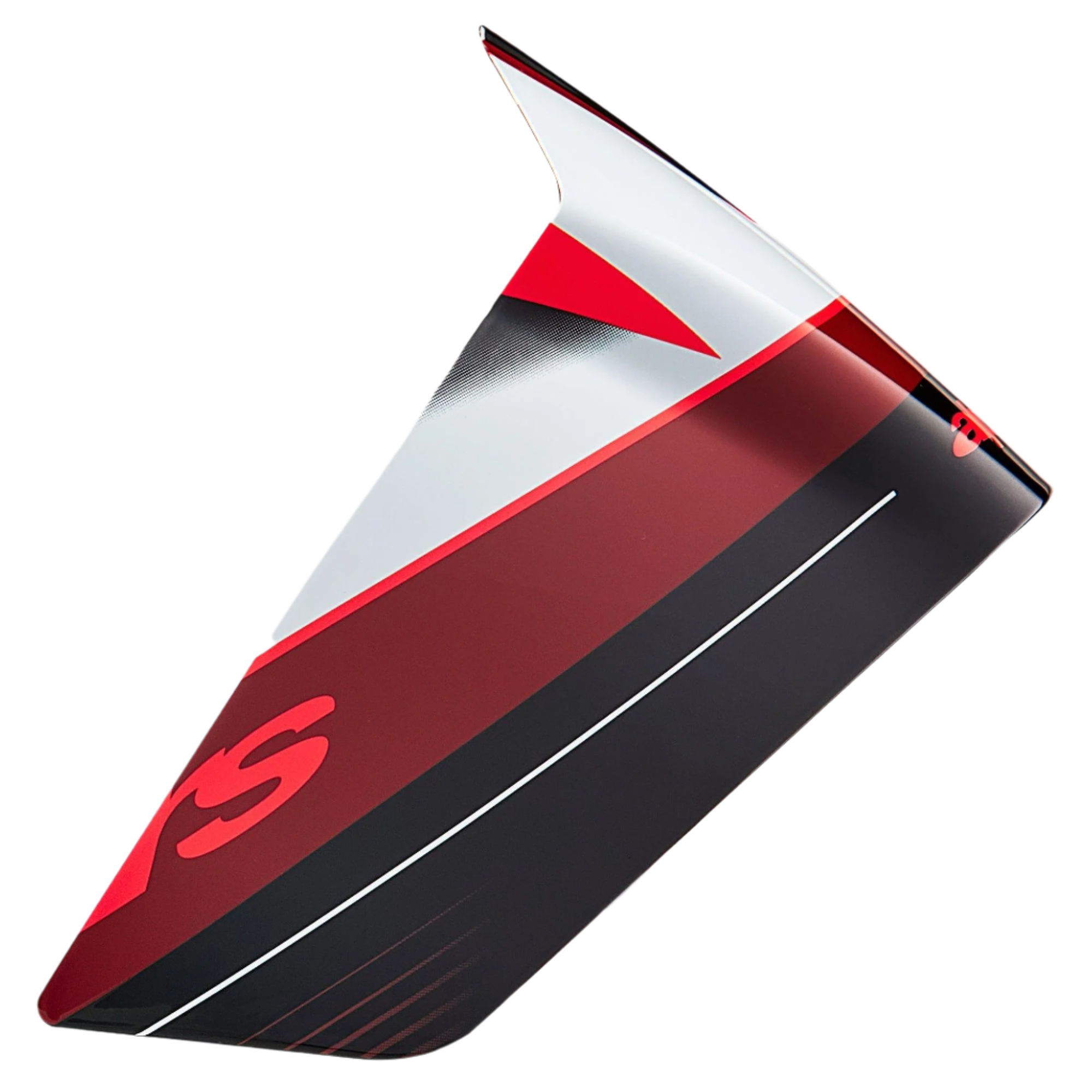 Alpinestars Supertech R10 Team Race Spoiler, accessoire pour casque, noir carbone rouge et blanc brillant, pièce de rechange aérodynamique aux graphismes angulaires et au profil épuré