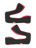 Alpinestars S-M5 22.06 Kit de coussinets de joue standard, rembourrage de rechange pour casque, noir et rouge, mousse rembourrée douce avec bordure en maille rouge, étiquettes orange de la marque, accessoires de casque de moto