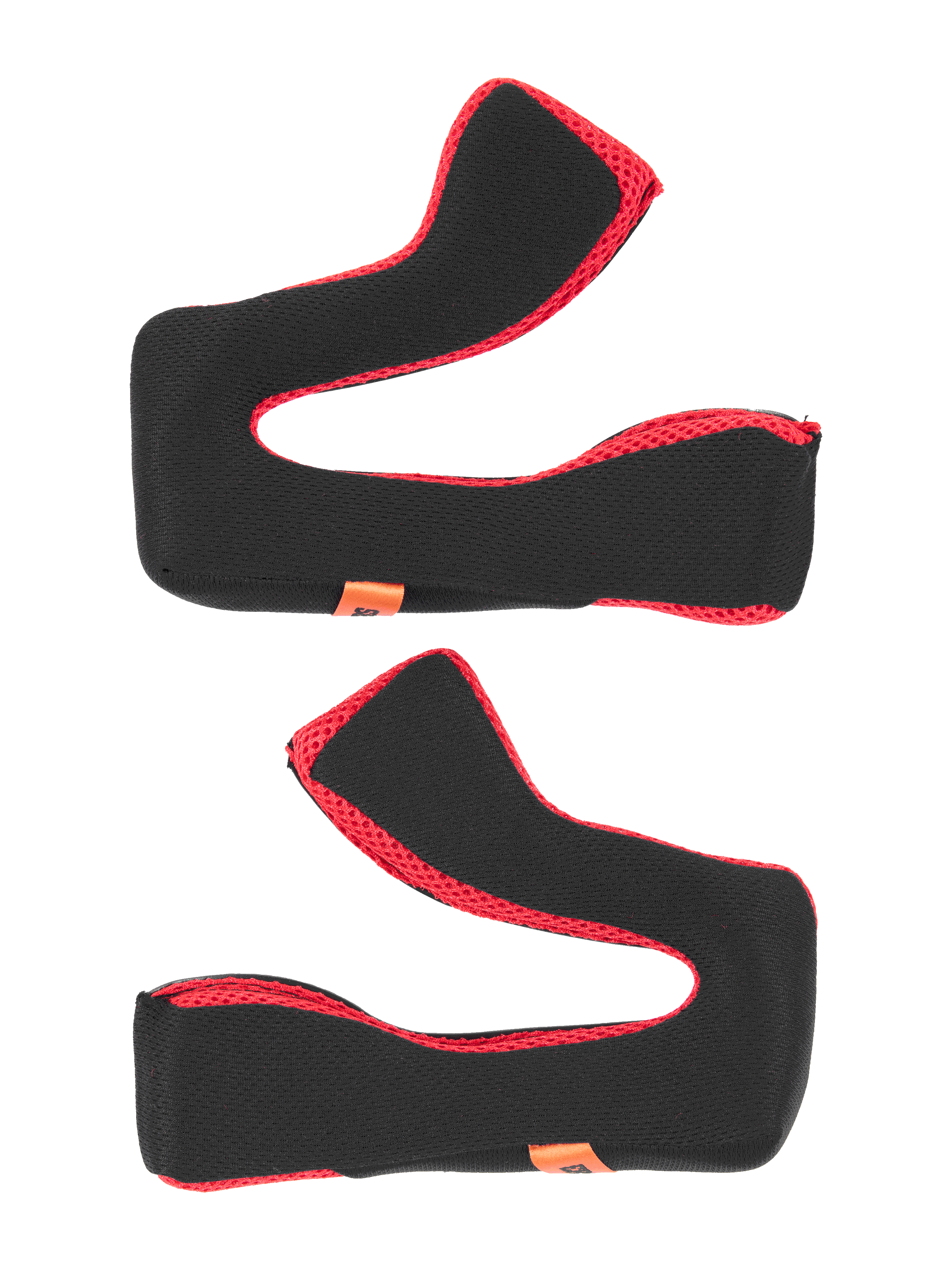 Alpinestars S-M5 22.06 Kit de coussinets de joue standard, rembourrage de rechange pour casque, noir et rouge, mousse rembourrée douce avec bordure en maille rouge, étiquettes orange de la marque, accessoires de casque de moto