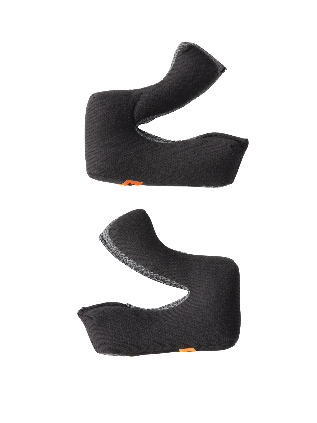 Kit de coussinets de joue Alpinestars S-M3 Regular, accessoires pour casque, gris, ensemble de coussinets de rechange gauche et droit, mousse profilée avec tissu évacuant l'humidité, petites languettes orange, conçu pour les casques tout-terrain S-M3