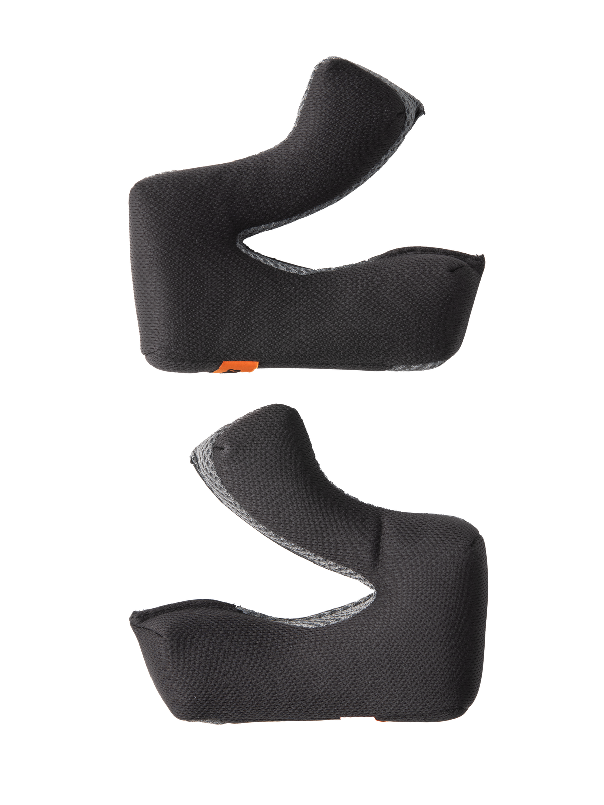 Alpinestars S-M3 Cheek Pad Set +5MM, coussinets de rechange pour casque de motocross, tissu texturé noir avec bordures en mesh gris, design ergonomique profilé, matériau évacuant l'humidité pour un confort accru et un maintien sécurisé