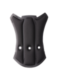 Alpinestars S-M7 Ear Pads Set, Black replacement helmet padding, featuring three ventilation holes and a textured mesh surface, curved ergonomic shape for motocross and off-road helmets