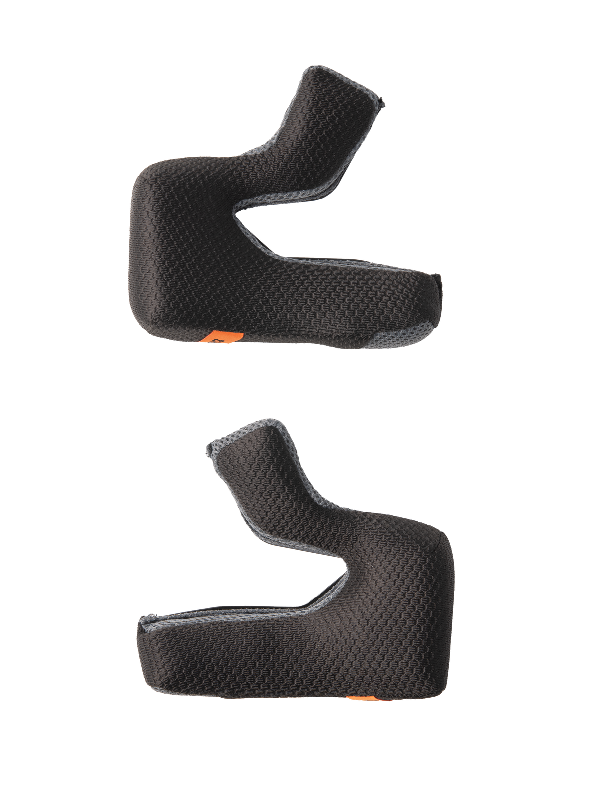 Kit de coussinets de joue Alpinestars S-M7, rembourrage de rechange pour casque, noir avec tissu texturé en nid d'abeille et bords en maille grise, mousses profilées pour un ajustement ergonomique, doté de languettes d'extraction d'urgence orange, accessoires pour casque de moto