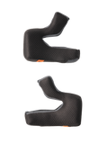 Kit de coussinets de joue Alpinestars S-M7, rembourrage de rechange pour casque, noir avec tissu texturé en nid d'abeille et bords en maille grise, mousses profilées pour un ajustement ergonomique, doté de languettes d'extraction d'urgence orange, accessoires pour casque de moto