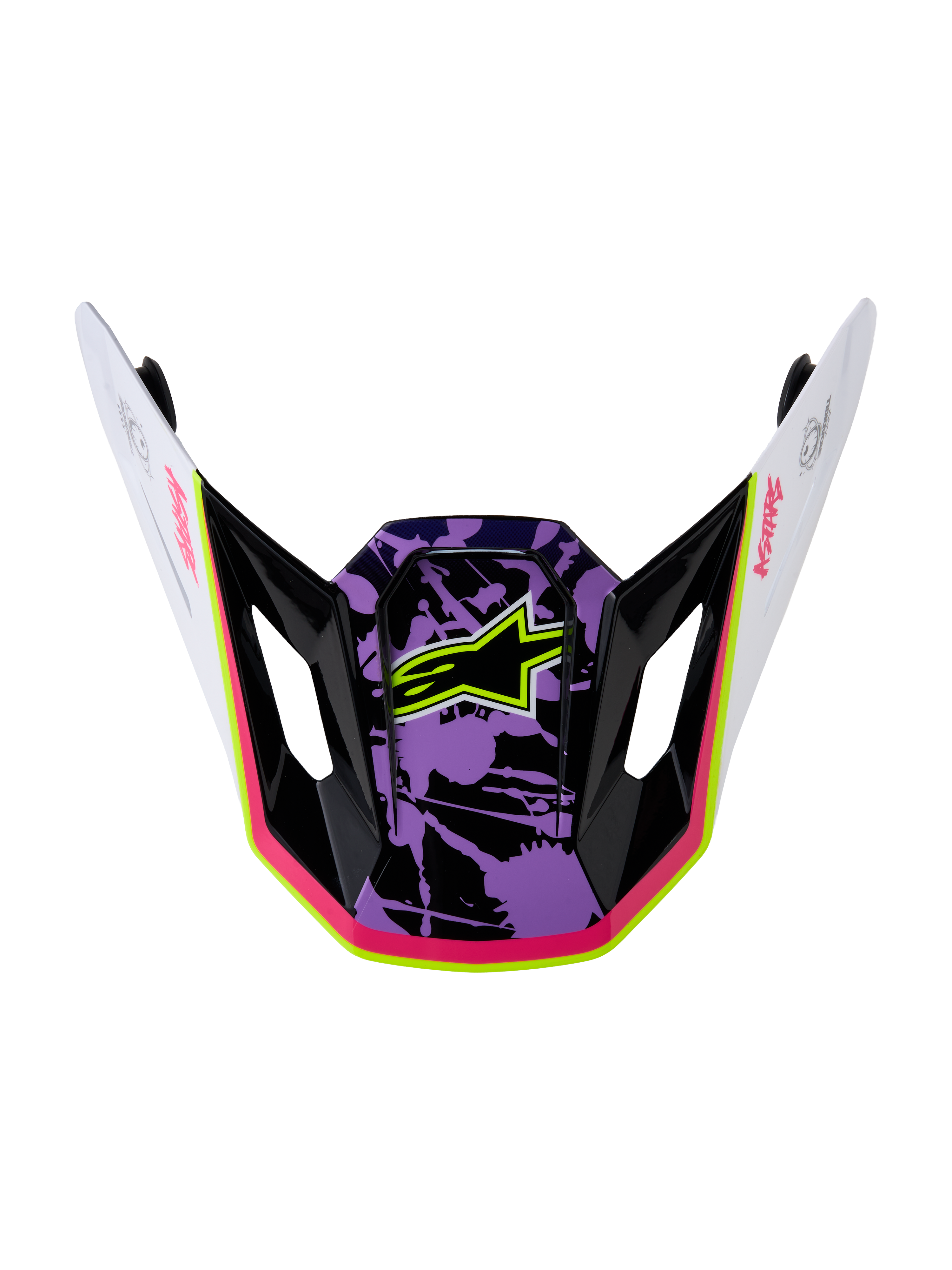 Alpinestars Visière S-M7 Blaster, visière de remplacement pour casque de motocross, violette, rose et blanche, finition brillante avec logo
