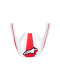 Alpinestars S-M3 Heat ECE06 Visor, Helmet Accessory, Red White and Black Glossy, official replacement part for off-road helmets, featuring bold red graphics and a white Alpinestars logo, glossy finish for motocross gear