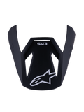 Alpinestars S-M3 Youth Solid Visor, visière de remplacement pour casque de motocross jeunesse, finition noir mat avec marquage SM3 et logo étoile blancs, accessoire en plastique durable pour le tout-terrain