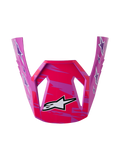Alpinestars Visière SM3 Falcon ECE06, visière de remplacement pour casque de motocross, rose fluo et violette, finition brillante avec logos Astars blancs et noirs.